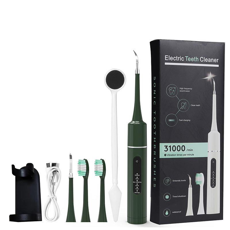 ✨ 5-i-1 Ultralydstandrenser – 6 tilstande med rensehoveder, op til 58 dages batterilevetid 🦷⚡