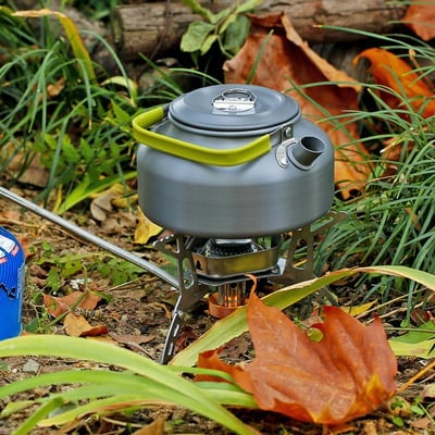 5800W Vindtæt gasbrænder til camping – med piezotænding og gasdåseadapter