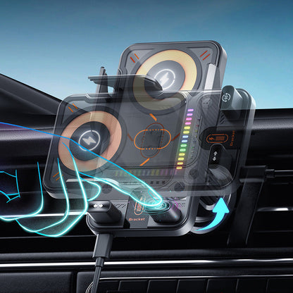 Smart mobilholder til bilen – 15W hurtig trådløs oplader – automatisk klemme og rotation – universel