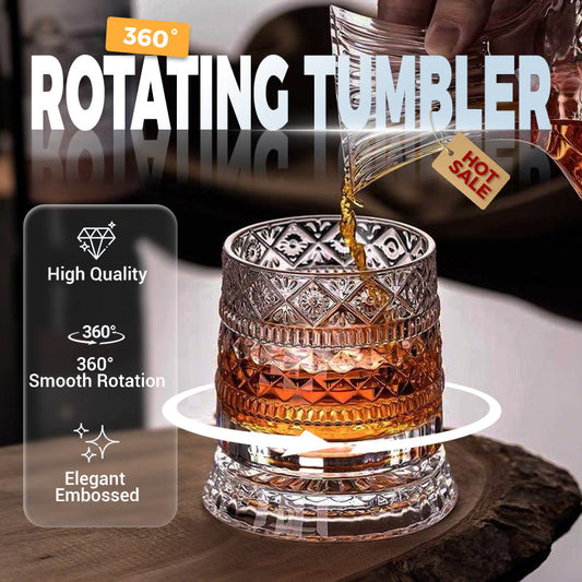 💎🥃 360° roterende whiskyglas – Luksuriøst roterende krystalglas
