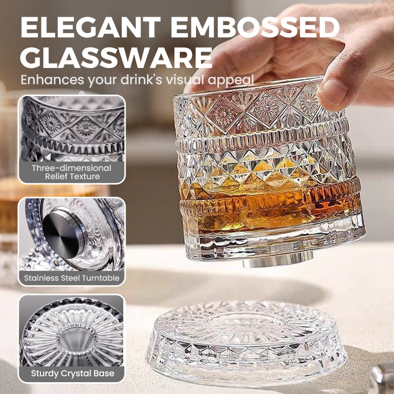 💎🥃 360° roterende whiskyglas – Luksuriøst roterende krystalglas