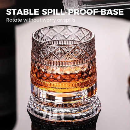 💎🥃 360° roterende whiskyglas – Luksuriøst roterende krystalglas