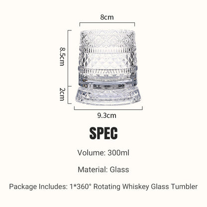 💎🥃 360° roterende whiskyglas – Luksuriøst roterende krystalglas