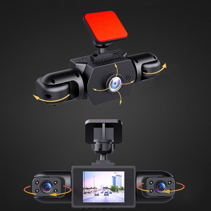 Professionel 360° dashcam – 4 kameraer, fuldt udsyn – Full HD med nattesyn og loop-optagelse