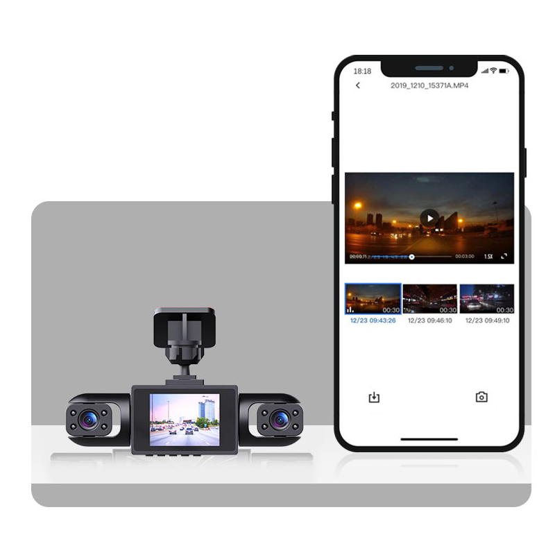 Professionel 360° dashcam – 4 kameraer, fuldt udsyn – Full HD med nattesyn og loop-optagelse