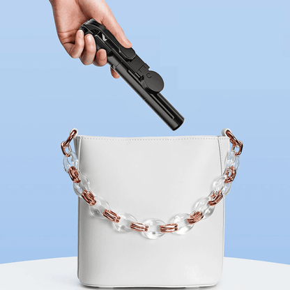 6-i-1 selfiestang med stativ og fill-light – Bluetooth-stativ med fjernbetjening (til iPhone og Android)