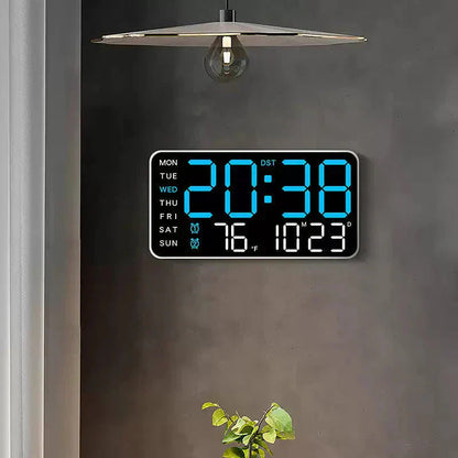 Stort digitalt LED-vægur – Moderne elektronisk ur med dato og temperatur