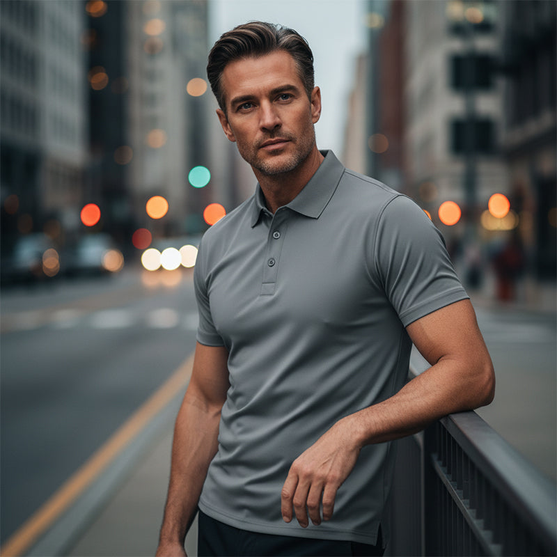 Kortærmet polo t-shirt til mænd – sport og slim fit