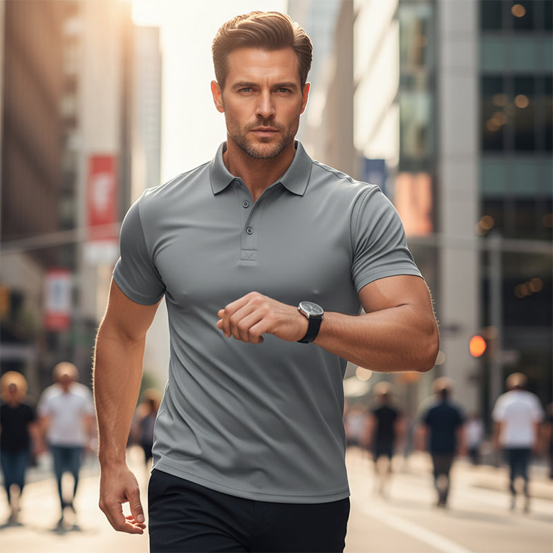 Kortærmet polo t-shirt til mænd – sport og slim fit