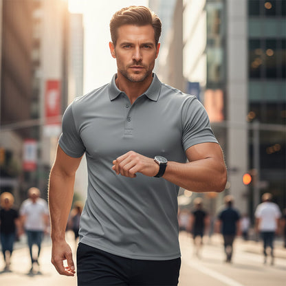 Kortærmet polo t-shirt til mænd – sport og slim fit