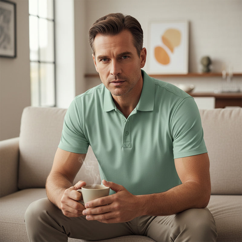 Kortærmet polo t-shirt til mænd – sport og slim fit