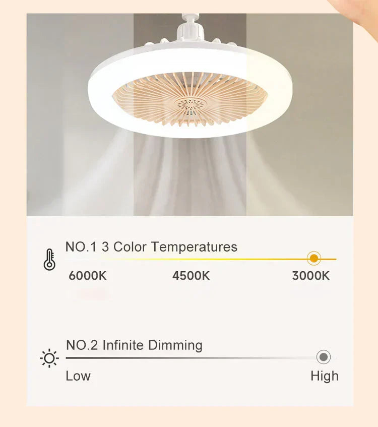 LED-loftventilator med fjernbetjening – lydsvag, 3 lysindstillinger, energibesparende 🌀