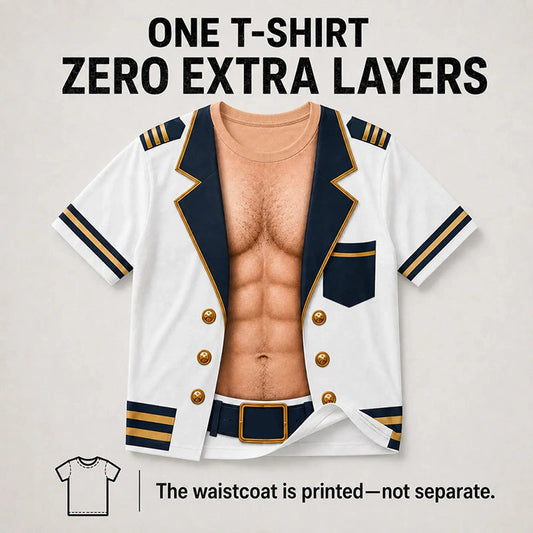 💪Sjov T-shirt med muskelprint til mænd👕😂