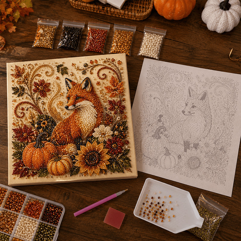 3D Perlemalingssæt til efteråret – kreativt DIY-håndarbejde med glitrende perleeffekt