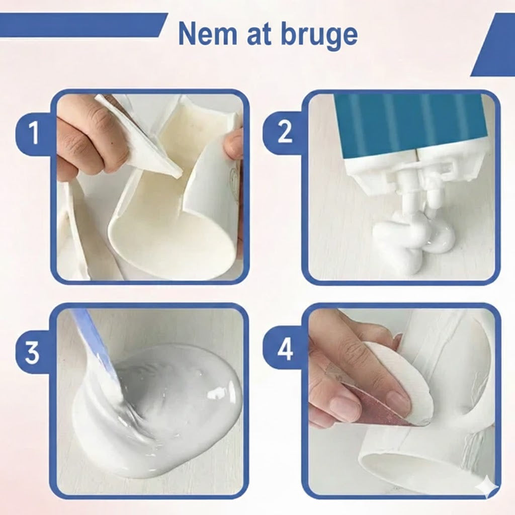 Keramik- og porcelæn lim, klar - vandfast reparationslim til service og vaser
