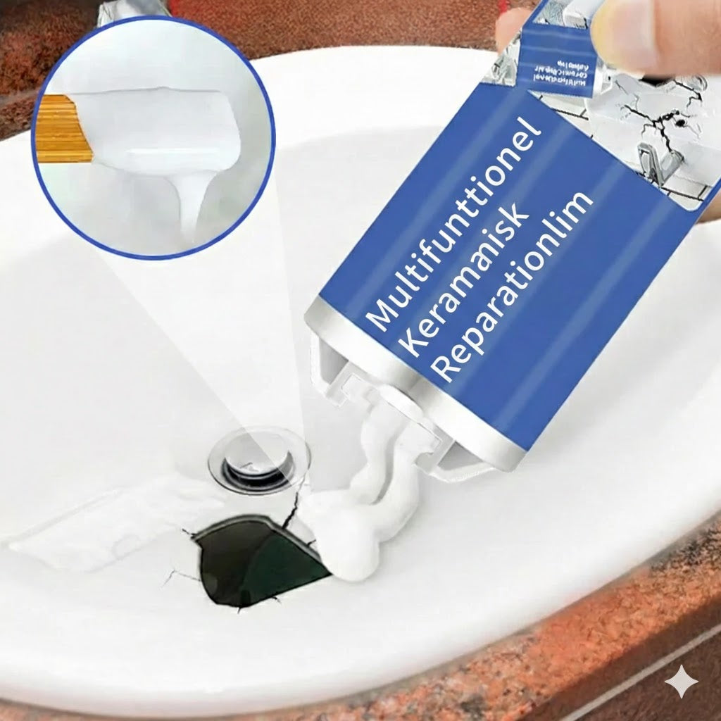 Keramik- og porcelæn lim, klar - vandfast reparationslim til service og vaser