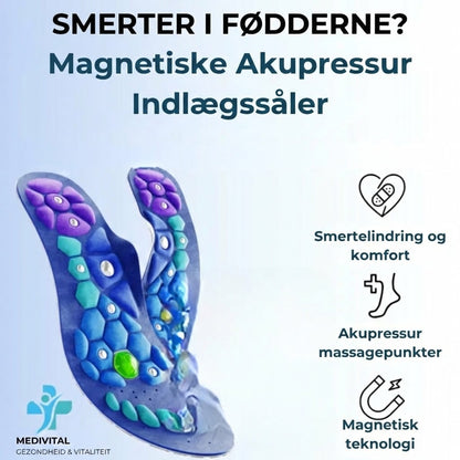 Medivital™ magnetiske akupressur-massageindlægssåler – kan klippes til i størrelse
