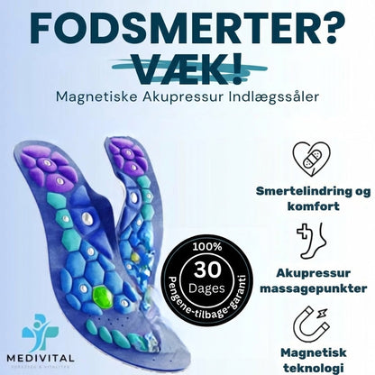 Medivital™ magnetiske akupressur-massageindlægssåler – kan klippes til i størrelse