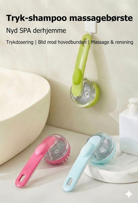 Hundebørste til bad med shampoo-dispenser