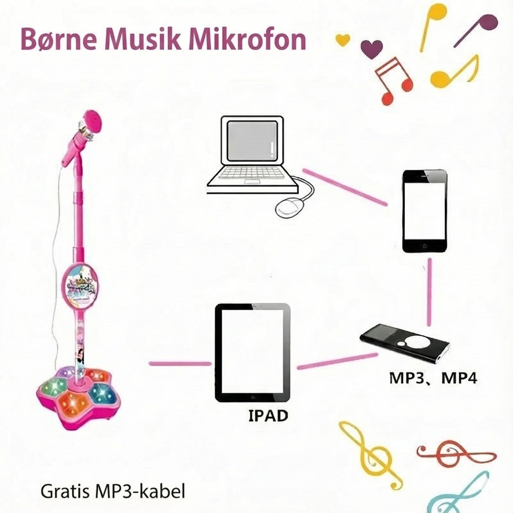 Genopladelig karaoke-mikrofon med Bluetooth-funktion