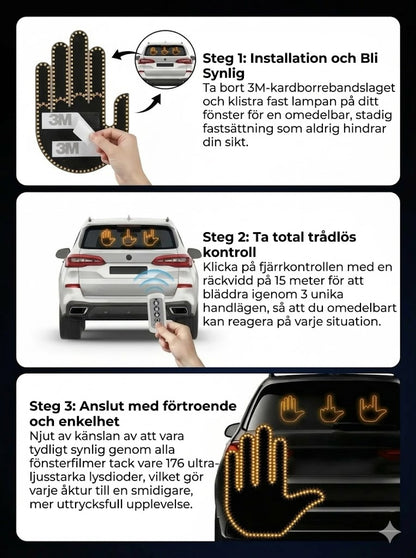 Lysende billys i håndform