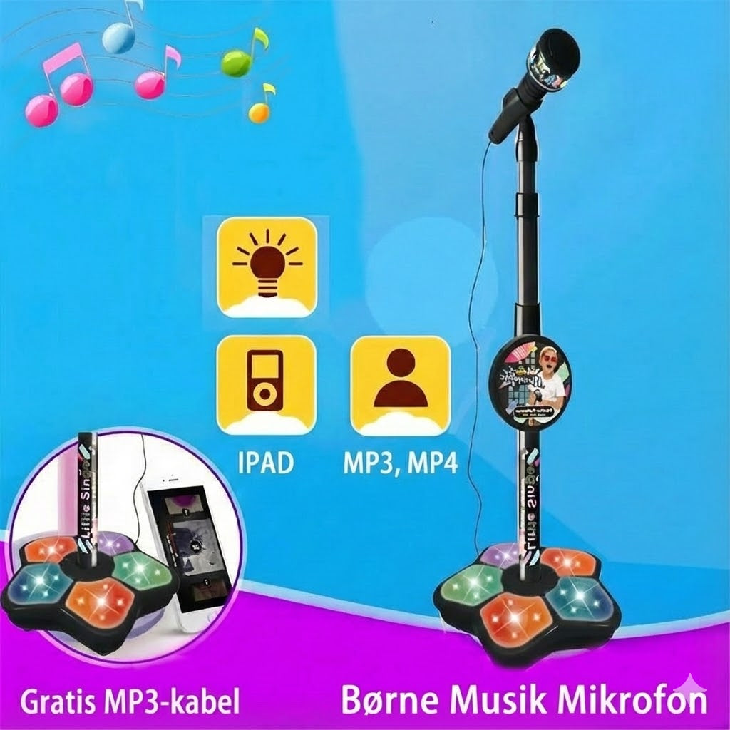 Genopladelig karaoke-mikrofon med Bluetooth-funktion