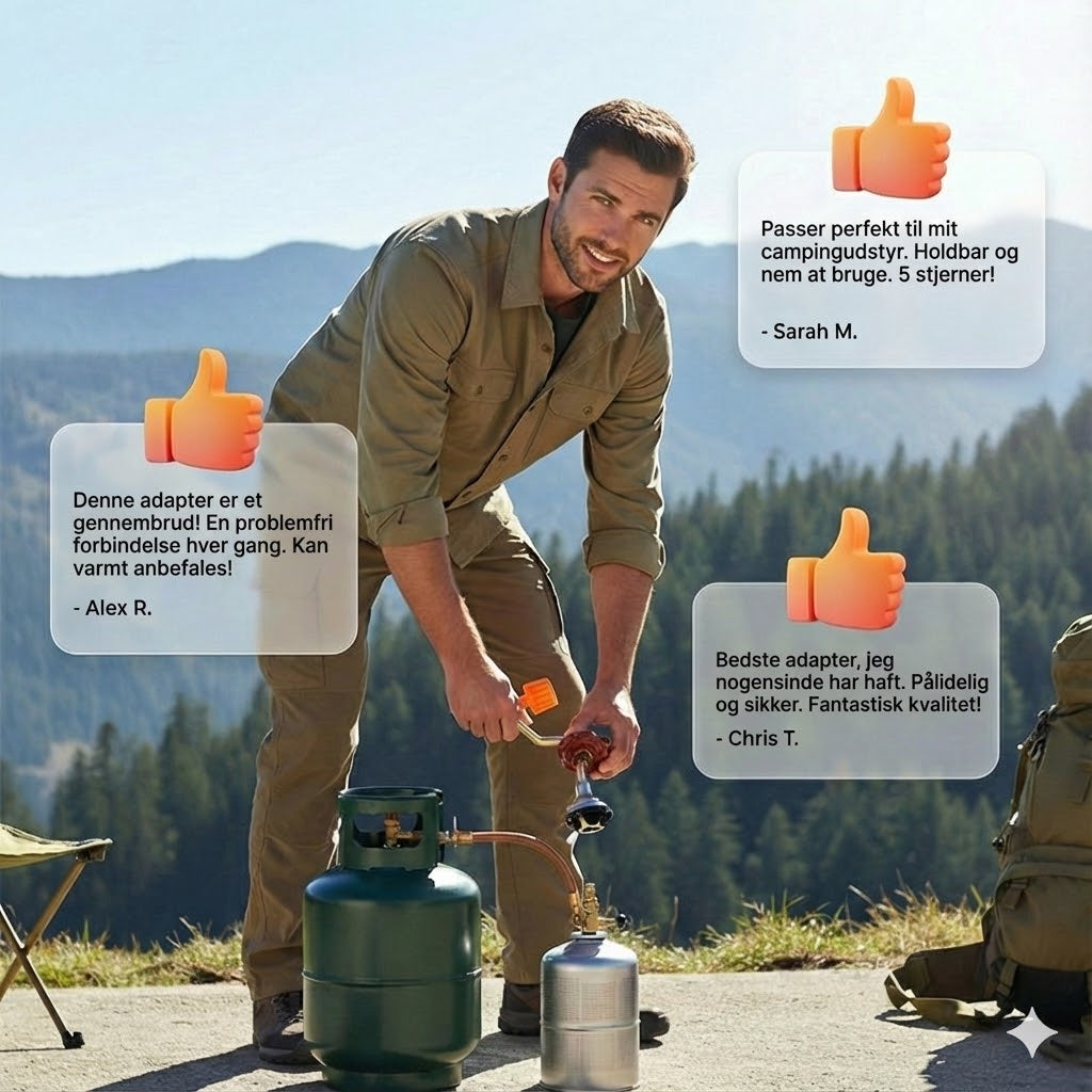 Gasflaske-påfyldningsadapter (til camping)