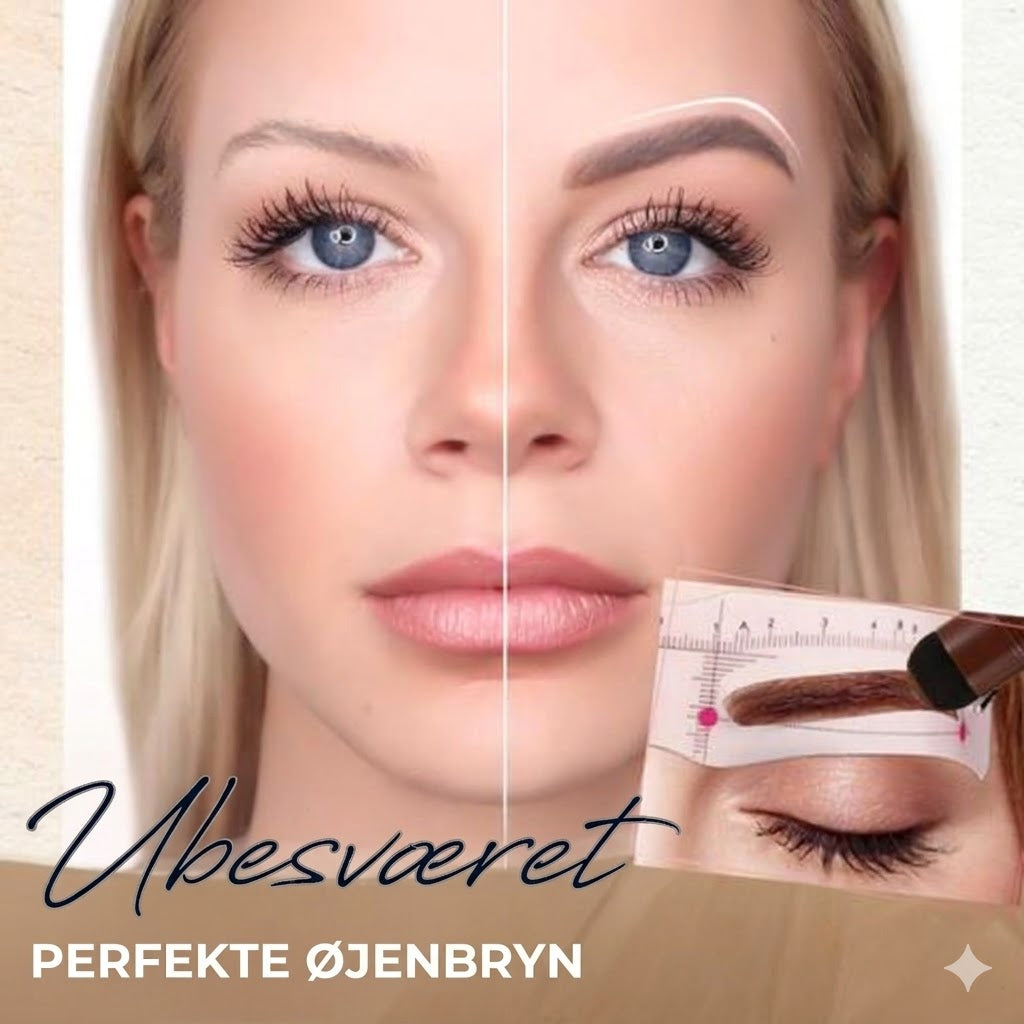 Professionelt øjenbrynsstempel- og skabelonsæt – skab perfekt symmetriske bryn