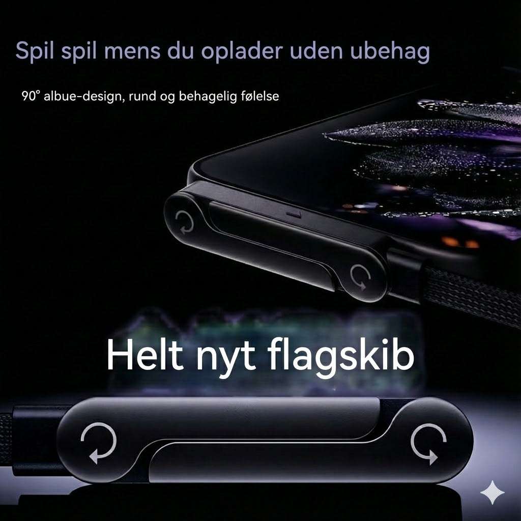 2-i-1 Type-C opladningskabel med skjult holder – 240W superhurtig opladning