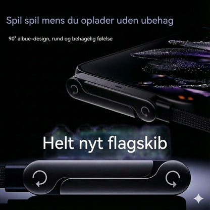 2-i-1 Type-C opladningskabel med skjult holder – 240W superhurtig opladning