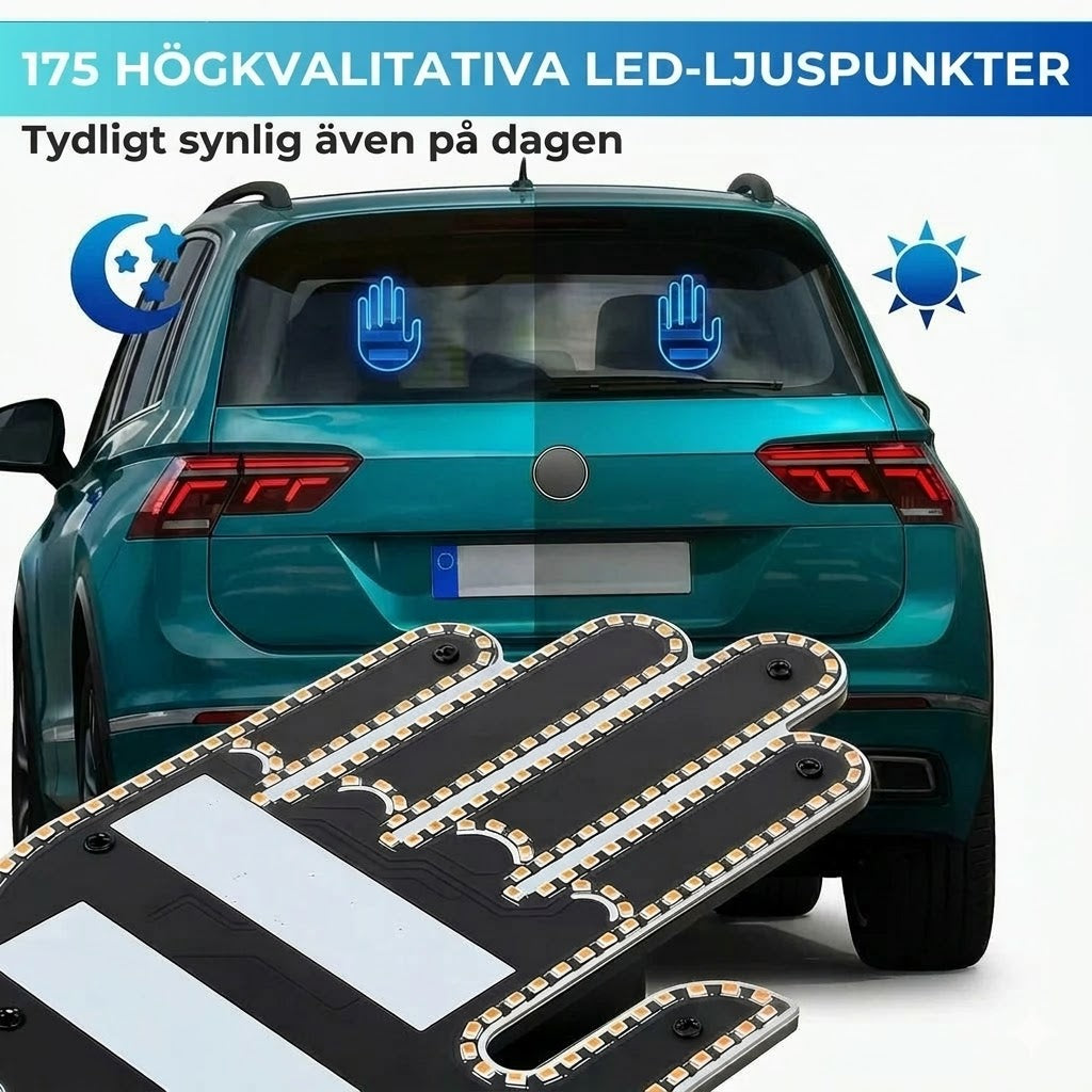 Lysende billys i håndform