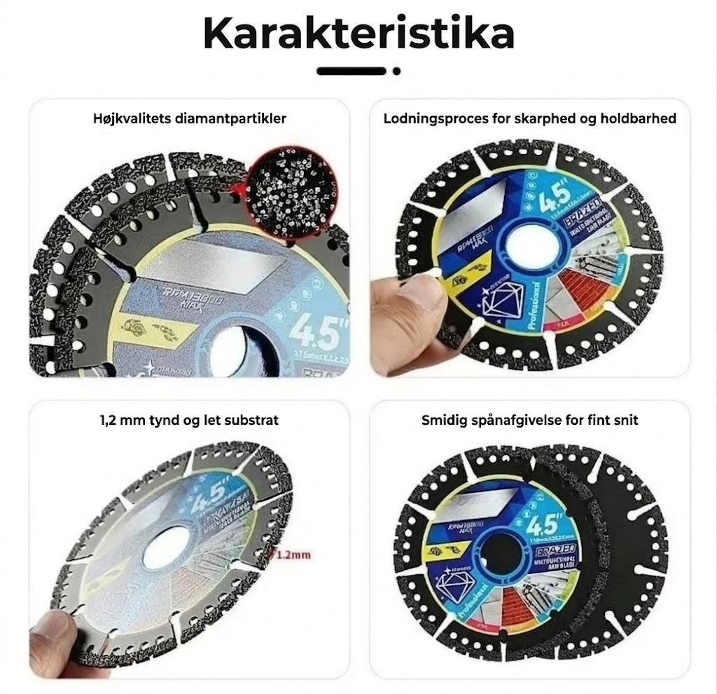 [Sæt med 4 stk] Universelle diamantslibeskiver