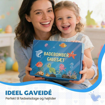 【12 stk.】Magiske badebomber med overraskelse – indeholder legetøj med havdyr