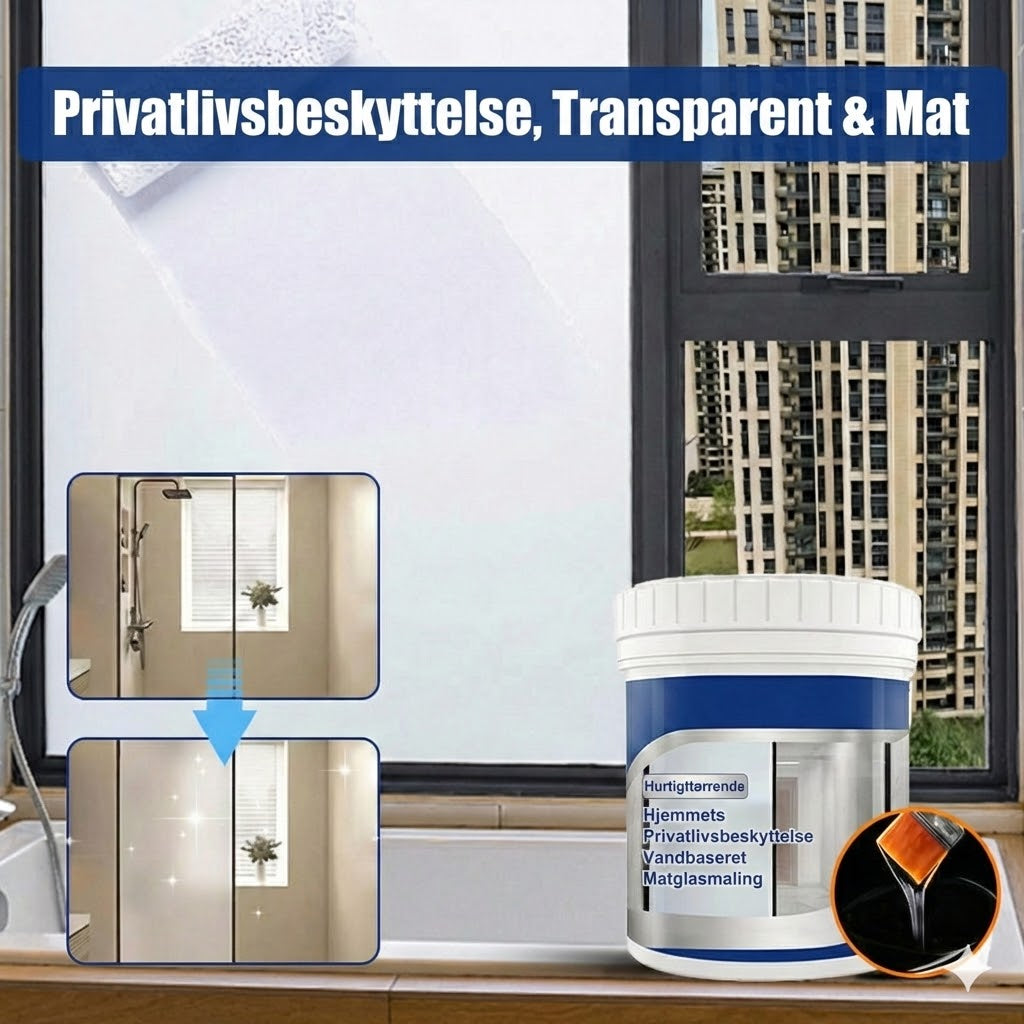 Frostet glas-maling – flydende privatlivsfilm (mat- og sandblæsningseffekt)