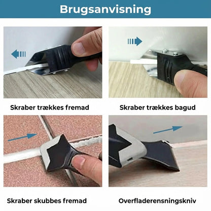 3-i-1 fugeværktøj – silikonefjerner og skraber