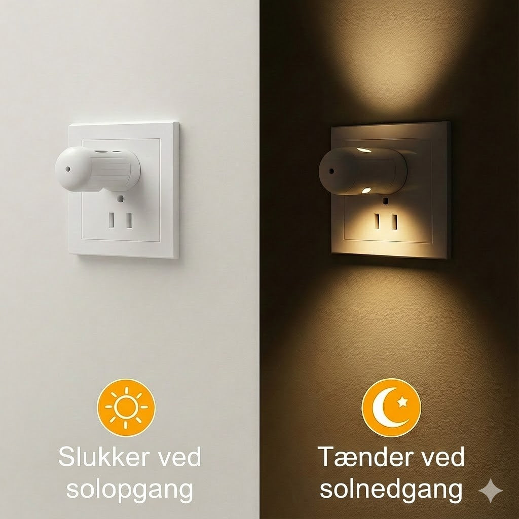 Smart LED-natlampe med skumringssensor