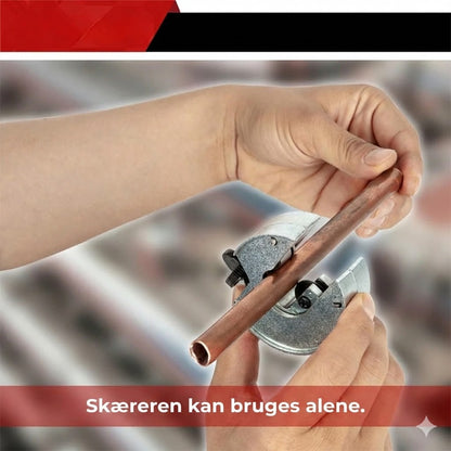 3-delt rørskærer med skralde mekanisme