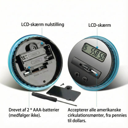Elektronisk sparebøsse med automatisk tæller