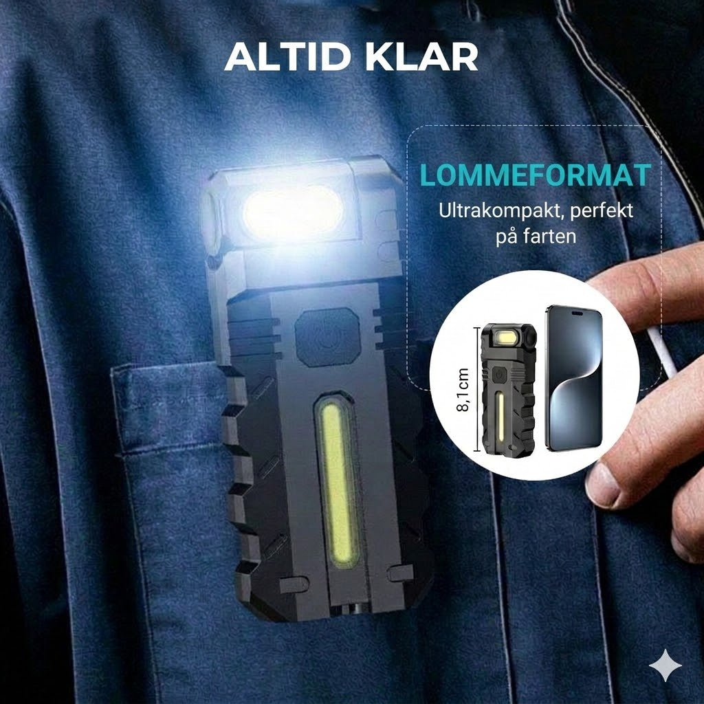 Genopladelig LED-arbejdslampe – 180° justerbar hældning