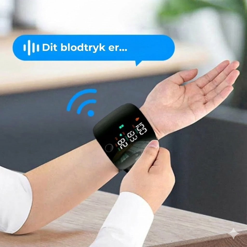 Digital håndledsblodtryksmåler – stort LED-display og hukommelse