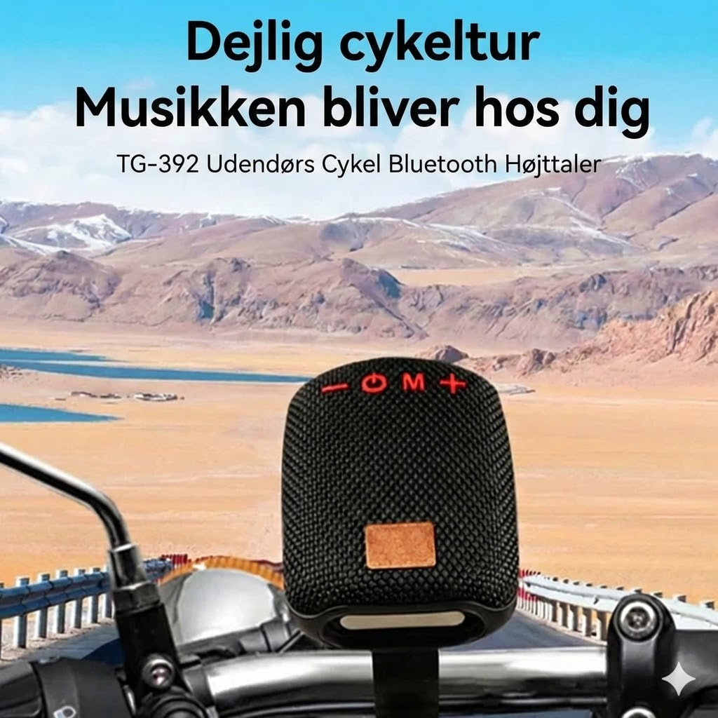 Bluetooth-højttaler til cykel – vandtæt cykelhøjttaler med robust beslag (stødsikker og med håndfri opkald)