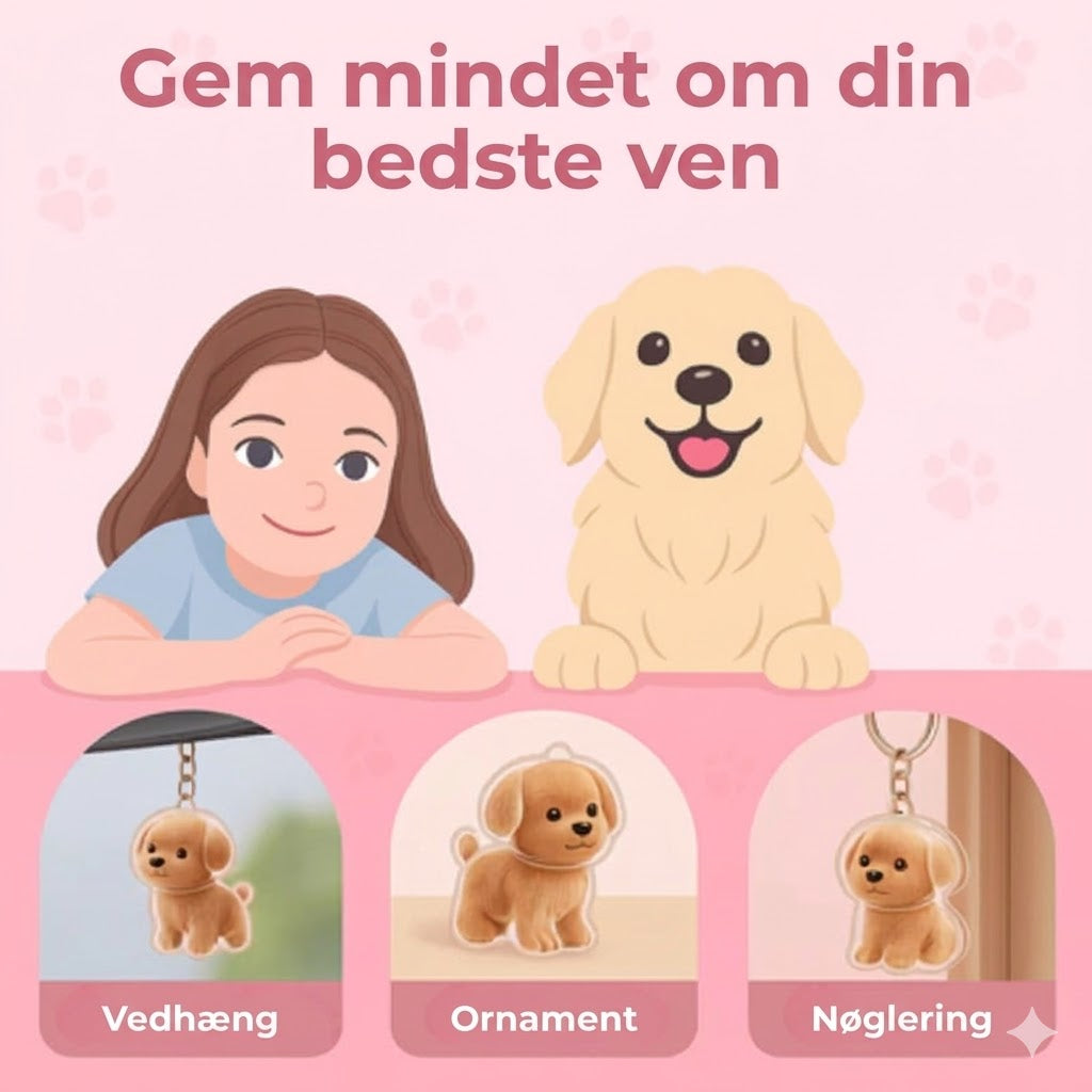 Snuzzle personlig nøglering med kæledyrshår – unik mindegenstand til hunde og katte