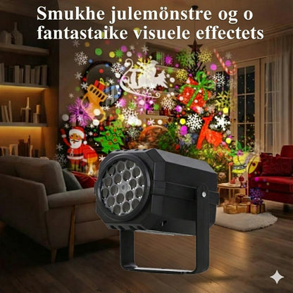 Magisk juleprojektor med bevægelige mønstre