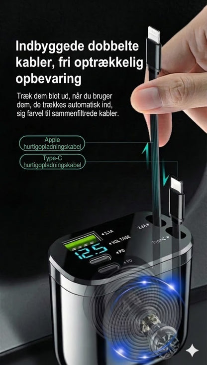 5-i-1 billader til for- og bagsæde – med forlængerkabel