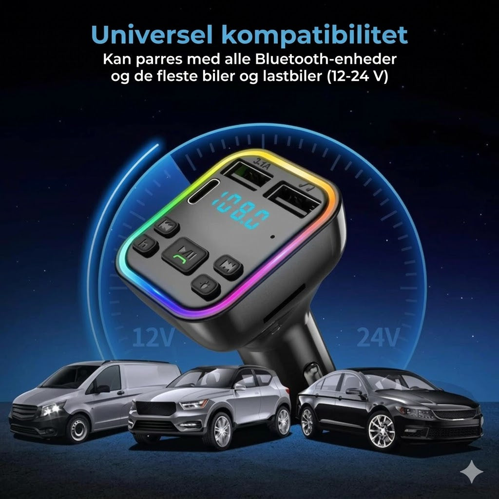 Bluetooth FM-adapter og billader