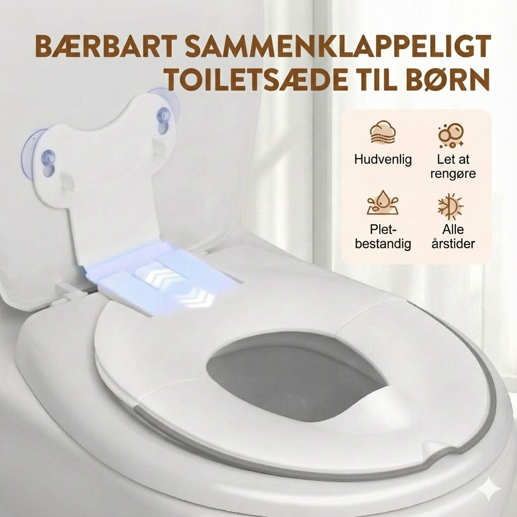 Bærbart, sammenklappeligt toiletsæde til børn