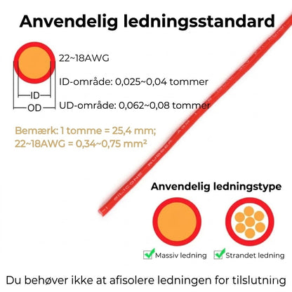 [20 stk] Hurtigkoblinger med lås – 2-polet stikforbindelse