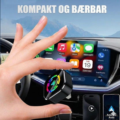 Trådløs 2-i-1-adapter til iPhone og Android Auto