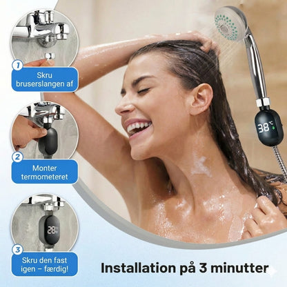 Digital brusetermometer – batterifri LED-vandtermometer (sikker for babyer og børn)