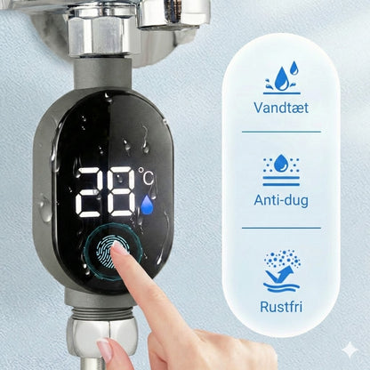 Digital brusetermometer – batterifri LED-vandtermometer (sikker for babyer og børn)